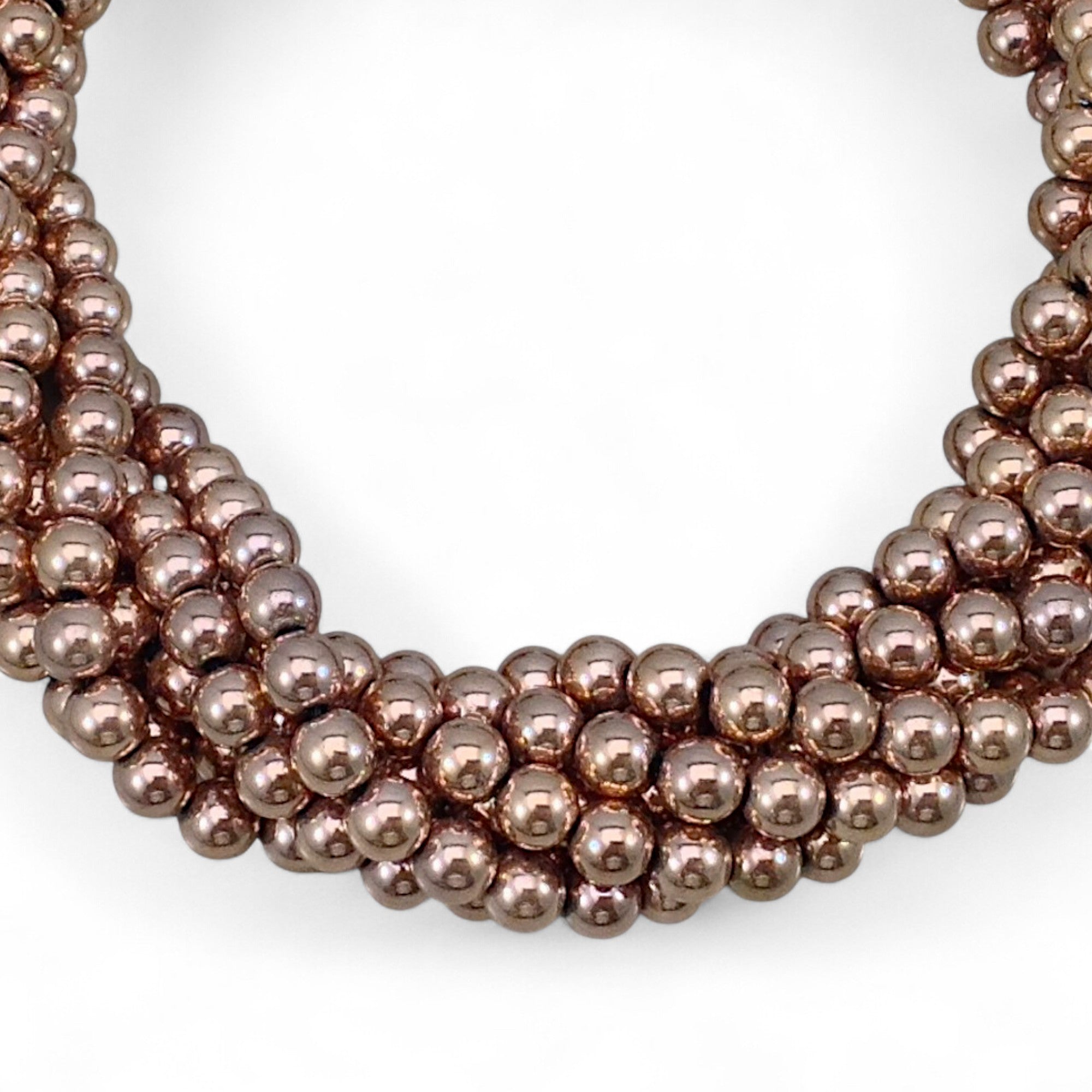 Rose Gold Plated Hematite Round