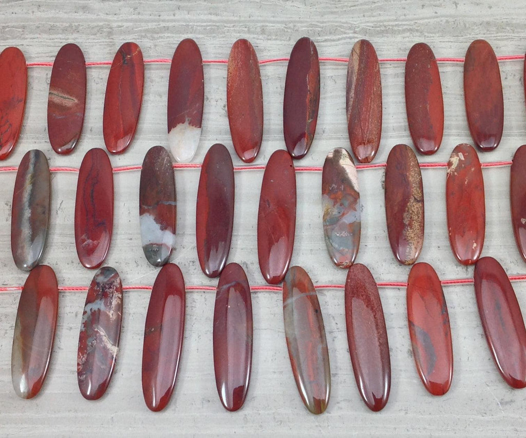 Apple Jasper aka Red Jasper 11.5-26mm - 13x48mm Graduated Top Drilled Oval